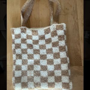 Free people tote bag, soft checkered